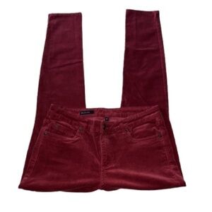 Kut from the Kloth MIA toothpick skinny raspberry red corduroy pants size 12